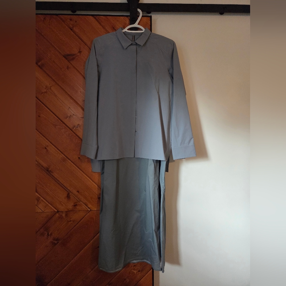 Veilance by Arc'teryx Demlo dress and coordinating blouse.